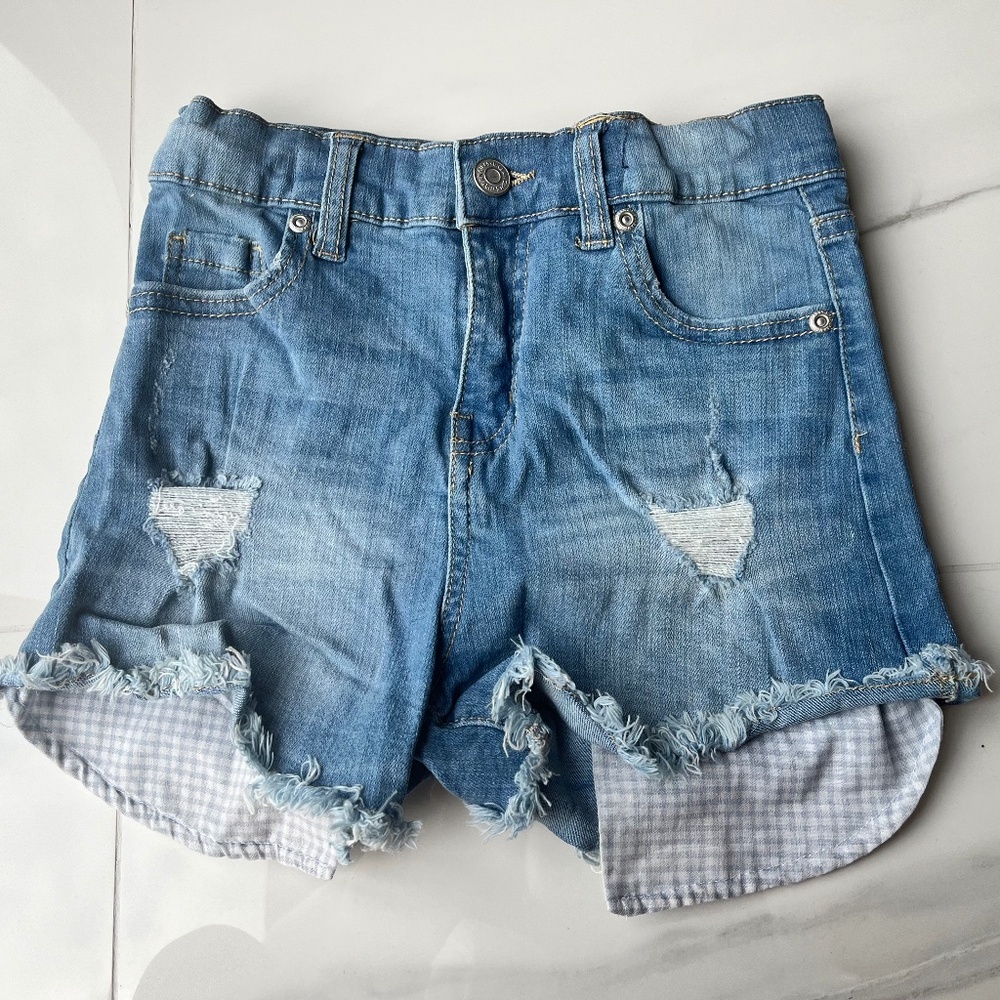 Distressed Denim Jean Shorts